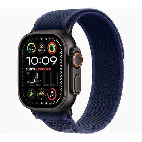 Apple Watch Series Ultra 2 49mm Black Titanium Case with Blue Trail Loop S/M