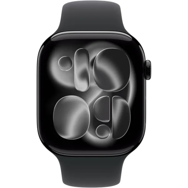 Apple Watch Series 11 46mm Aluminum Jet Black Case Black Sport Band S/M