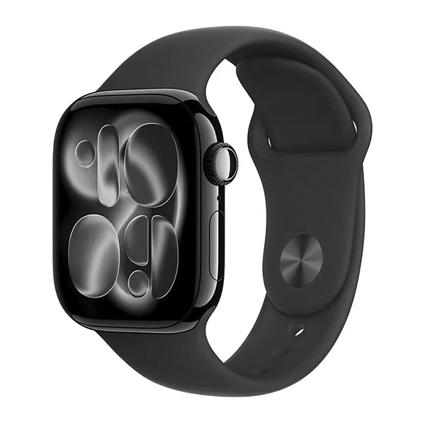 Apple Watch Series 11 46mm Aluminum Jet Black Case Black Sport Band S/M