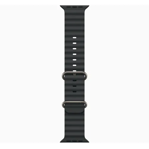 Apple Watch Series Ultra 2 49mm Natural Titanium Case with Black Ocean Band One Size