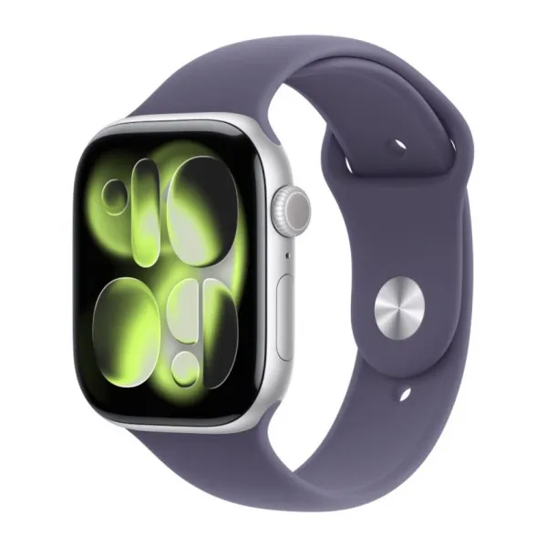 Apple Watch Series 11 46mm Aluminum Silver Case Purple Fog Sport Band M/L