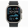 Apple Watch Series Ultra 2 49mm Natural Titanium Case with Black Ocean Band One Size