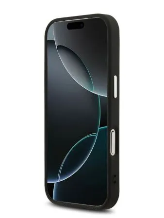 Lagerfeld для iPhone 17 Pro Max чехол PU NFT Karl & Choup heads Metal pin & Cam Hard Black (MagSafe)